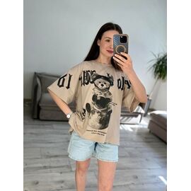 Фотография Футболка женская 55-4 beige р.one size "VLADISLAVA" недорого оптом от прямого поставщика
