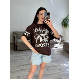 Фотография Футболка женская 56 brown р.one size "VLADISLAVA" недорого оптом от прямого поставщика