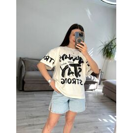 Фотография Футболка женская 56 white р.one size "VLADISLAVA" недорого оптом от прямого поставщика