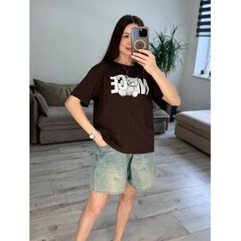Фотография Футболка женская 67-3 brown р.one size "VLADISLAVA" недорого оптом от прямого поставщика
