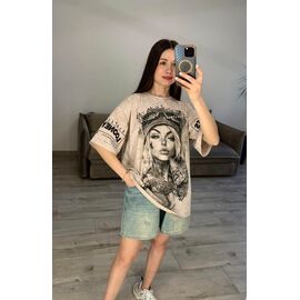 Фотография Футболка женская 71-1 beige р.one size "VLADISLAVA" недорого оптом от прямого поставщика