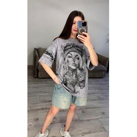 Фотография Футболка женская 71-1 grey р.one size "VLADISLAVA" недорого оптом от прямого поставщика
