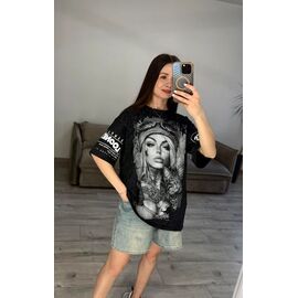 Фотография Футболка женская 71-2 black р.one size "VLADISLAVA" недорого оптом от прямого поставщика
