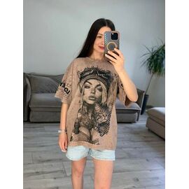 Фотография Футболка женская 71-2 d.beige р.one size "VLADISLAVA" недорого оптом от прямого поставщика