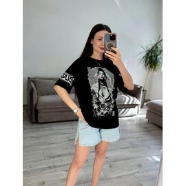 Фотография Футболка женская 72-0 black р.one size "VLADISLAVA" недорого оптом от прямого поставщика