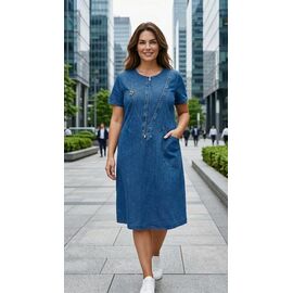 Фотография Платье летнее женское JL1227 blue р.44-52 "Julia" недорого оптом от прямого поставщика