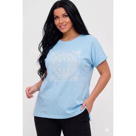 Фотография Футболка женская 26101 l.blue р.M-XL "PULSE" недорого оптом от прямого поставщика