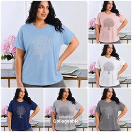 Фотография Футболка женская 26102 l.grey р.M-XL "PULSE" недорого оптом от прямого поставщика
