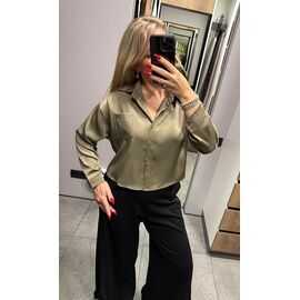 Фотография Рубашка женская LR1507 khaki р.one size "Lora" недорого оптом от прямого поставщика