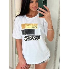 Фотография Футболка женская LR1565 white р.one size "Lora" недорого оптом от прямого поставщика