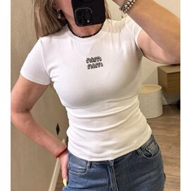 Фотография Футболка женская LR1568 white р.one size "Lora" недорого оптом от прямого поставщика