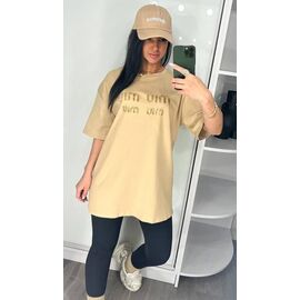 Фотография Футболка женская LR1588 beige р.one size "Lora" недорого оптом от прямого поставщика