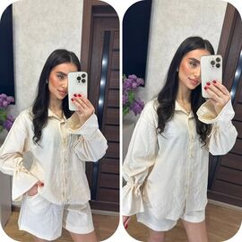 Фотография Костюм женский 014 beige р.42-48 "VALENTINA" недорого оптом от прямого поставщика