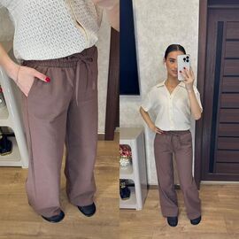 Фотография Штаны женские 249 brown р.50-54 "VALENTINA" недорого оптом от прямого поставщика