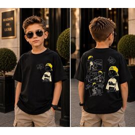 Фотография Футболка детская на мальчика 3725 black р.110-128 "Major" недорого оптом от прямого поставщика