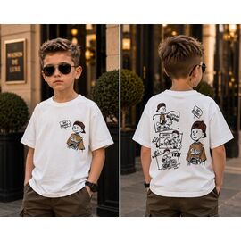 Фотография Футболка детская на мальчика 3725 white-brown р.110-128 "Major" недорого оптом от прямого поставщика