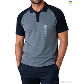 Фотография Футболка мужская Лето 57 т.синьо-сірий (4 шт. р.сетка 3XL-6XL) "Margo" недорого оптом от прямого поставщика