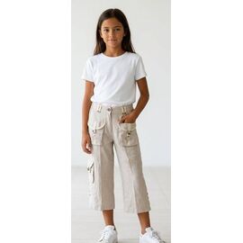 Бриджі дитячі на дівчинку 167-7 beige р.13-16 "MALIBU" недорого оптом від прямого постачальника