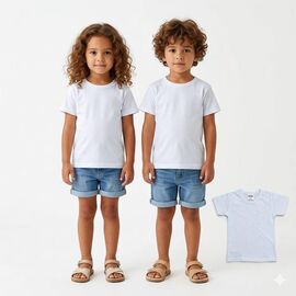 Фотография Футболка детская унисекс 2601 white р.4-8 "MALIBU" недорого оптом от прямого поставщика
