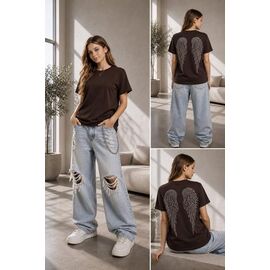Фотография Футболка детская на девочку KR688 brown р.34-42 "Karolina" недорого оптом от прямого поставщика