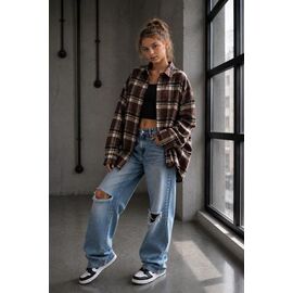 Сорочка дитяча на дівчинку KR746 brown р.32-42 "Karolina" недорого оптом від прямого постачальника