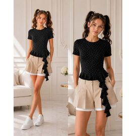 Фотография Футболка детская на девочку KR771 black р.34-42 "Karolina" недорого оптом от прямого поставщика