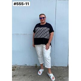 Фотография Футболка женская 555-11 black р.52-60 "ZLATA" недорого оптом от прямого поставщика