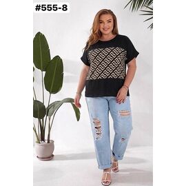 Фотография Футболка женская 555-8 black р.52-60 "ZLATA" недорого оптом от прямого поставщика