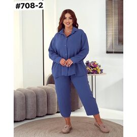 Фотография Костюм женский 708-2 blue р.50-60 "ZLATA" недорого оптом от прямого поставщика