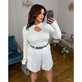 Фотография Свитер женский 1726 white р.50-56 "BONJOUR" недорого оптом от прямого поставщика