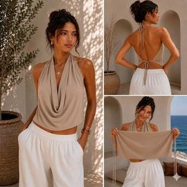 Фотография Топ женский 1766 beige р.one size "BONJOUR" недорого оптом от прямого поставщика
