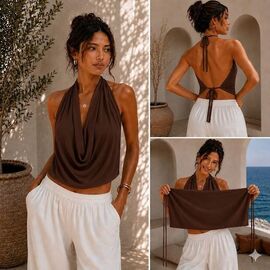 Фотография Топ женский 1766 brown р.one size "BONJOUR" недорого оптом от прямого поставщика