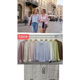 Фотография Рубашка женская 301 mix р.50-52 "FLORA" недорого оптом от прямого поставщика