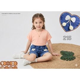 Дитячі шорти на дівчинку 215 blue р.1-5 "Фунтик" недорого оптом від прямого постачальника
