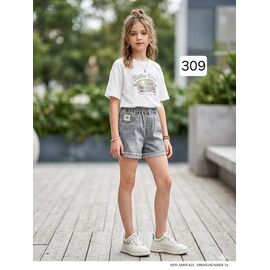 Дитячі шорти на дівчинку 309 grey р.8-12 "Фунтик" недорого оптом від прямого постачальника