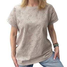 футболка жіноча 25047 beige р.48-54 "Elena&Vika" недорого оптом від прямого постачальника