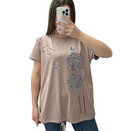 футболка жіноча 25310 beige р.52-56 "Elena&Vika" недорого оптом від прямого постачальника
