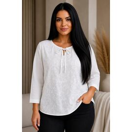 Фотография Блузка женская летняя 26028 white р.52-54 "Elena&Vika" недорого оптом от прямого поставщика