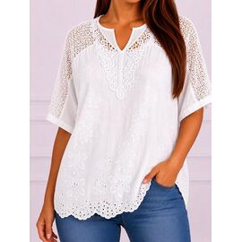 Фотография Блузка женская летняя 26032 white р.50-56 "Elena&Vika" недорого оптом от прямого поставщика