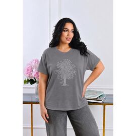 футболка жіноча 26102 grey р.M-XL "Elena&Vika" недорого оптом від прямого постачальника