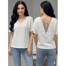 футболка жіноча 26112 white р.46-52 "Elena&Vika" недорого оптом від прямого постачальника