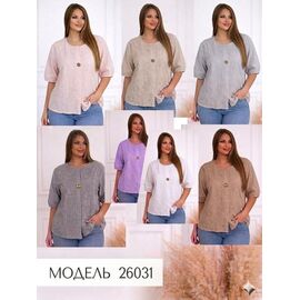 Фотография Блузка женская летняя 26031 d.grey р.M-XL "PULSE" недорого оптом от прямого поставщика