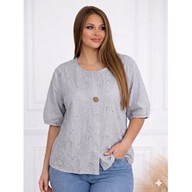 Фотография Блузка женская летняя 26031 grey р.M-XL "PULSE" недорого оптом от прямого поставщика