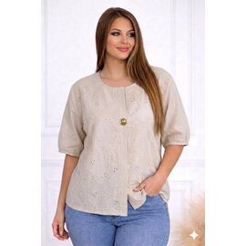 Фотография Блузка женская летняя 26031 l.beige р.M-XL "PULSE" недорого оптом от прямого поставщика