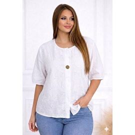 Фотография Блузка женская летняя 26031 white р.M-XL "PULSE" недорого оптом от прямого поставщика