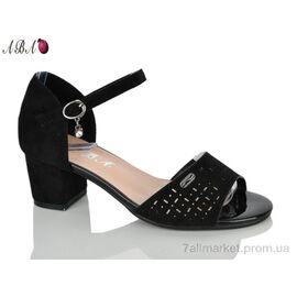 Фотография Босоножки женские летние Лето BR705-36-black (6 пар р.36-41) "Aba" недорого оптом от прямого поставщика