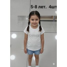 Фотография Футболка детская на девочку M1745 white р.5-8 "MMZ" недорого оптом от прямого поставщика