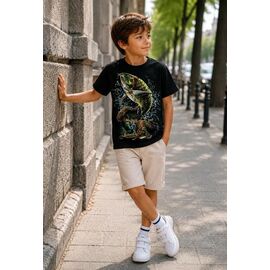 Фотография Футболка детская на мальчика M1754 black р.10-14 "MMZ" недорого оптом от прямого поставщика