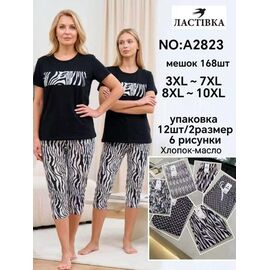 Фотография Бриджи женские A2823 mix р.3XL-10XL "ZERO" недорого оптом от прямого поставщика