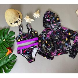 Комплект дитячий на дівчинку 0635 black-lilac р.32-40 "DFK" недорого оптом від прямого постачальника